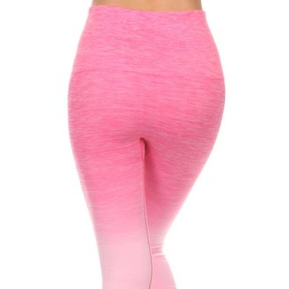 NWT Yoga Dry-Fit Ombre Compression Leggings Seamless High Waist Tummy support - Picture 3 of 8